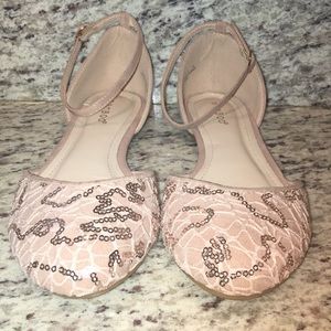 BAMBOO Blush & pink sequin flats size 6.5